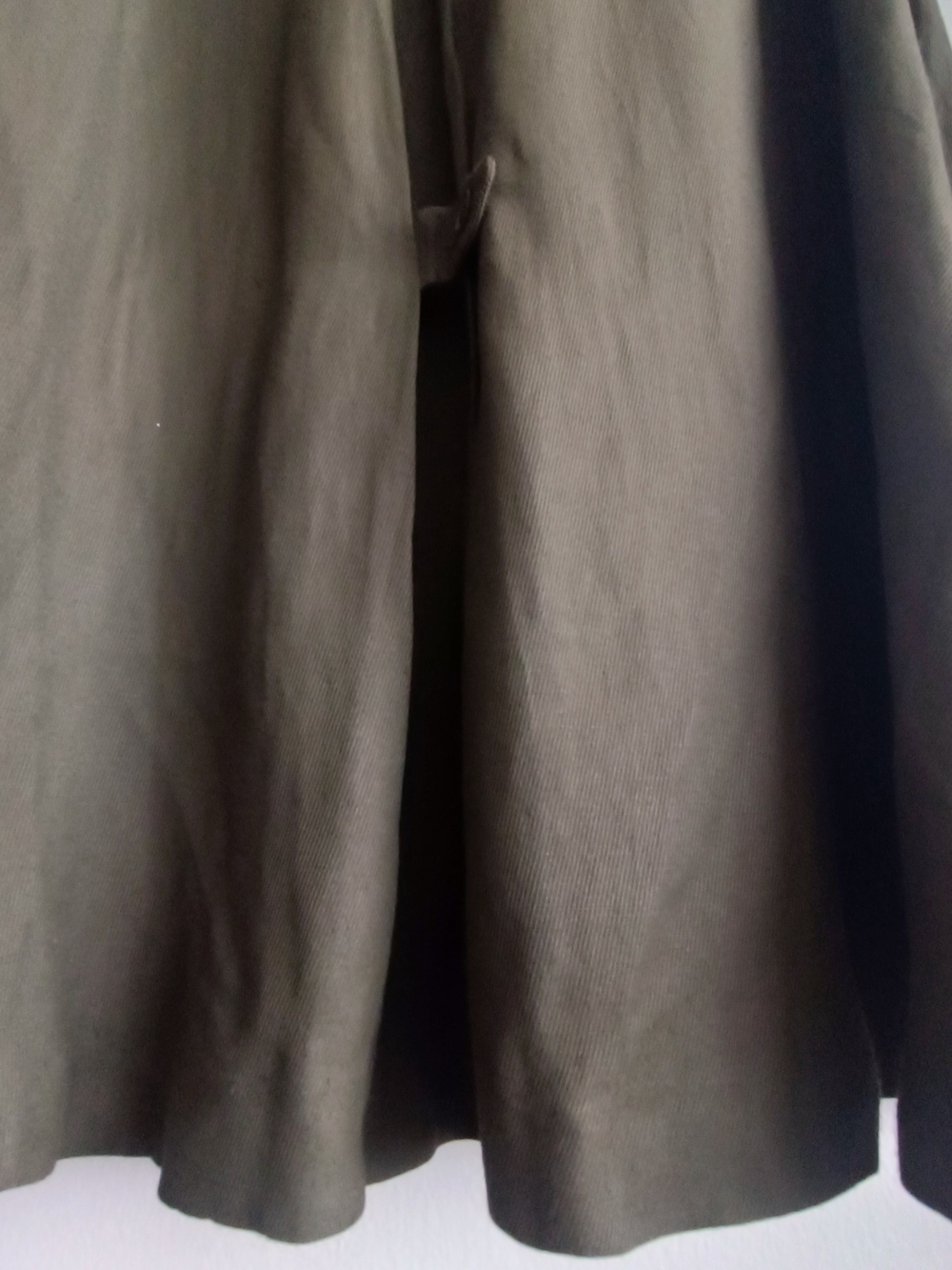 Vintage Liz Claiborne Utilitarian Linen Rayon Midi Skirt Olive Green Size 10 - Picture 8 of 13